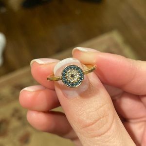 rose gold evil eye ring